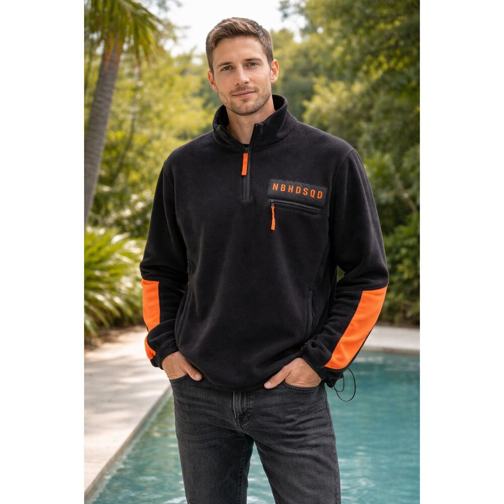 Neighborhood Squad Black Fleece Popover Jacket Orange SQD E-Jacket XL Japan